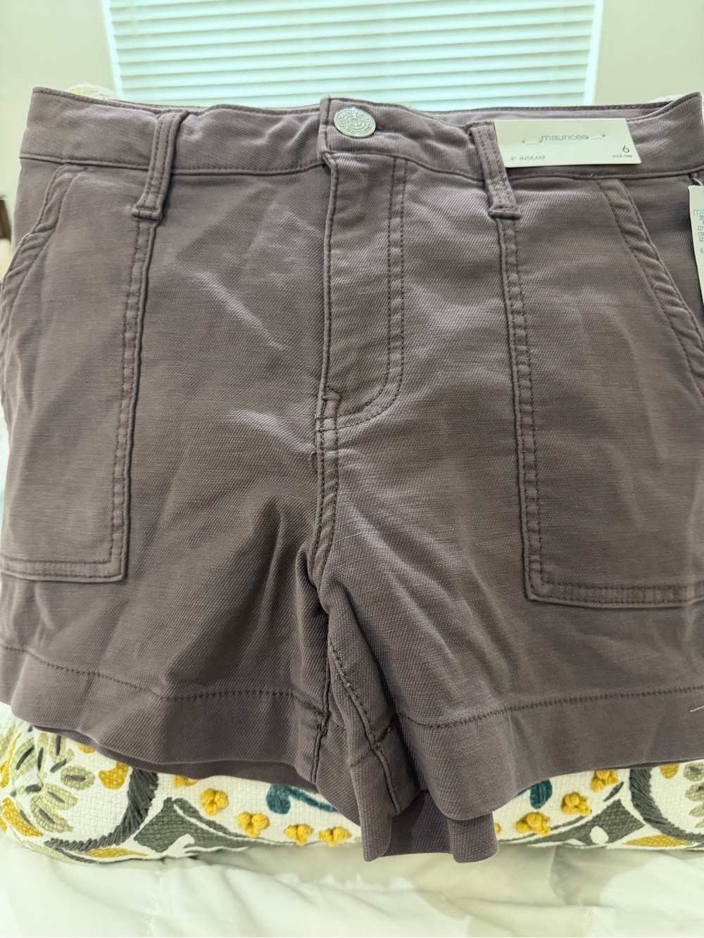 Maurices Mauve High-Rise Utility Shorts size 4